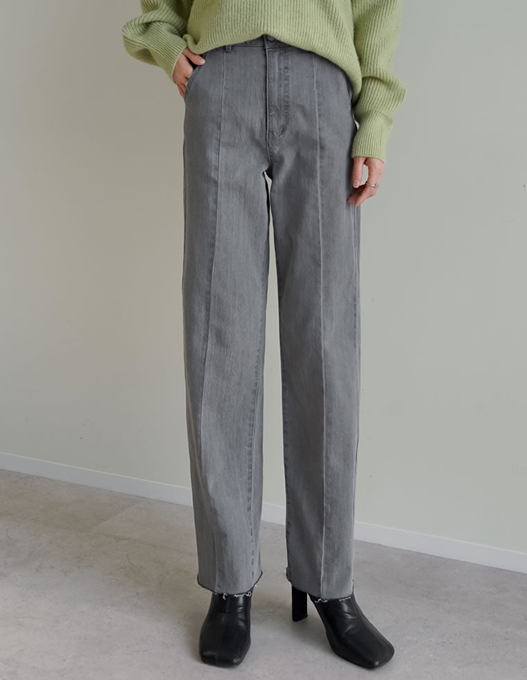 バックベンツストレートリサイクルデニム