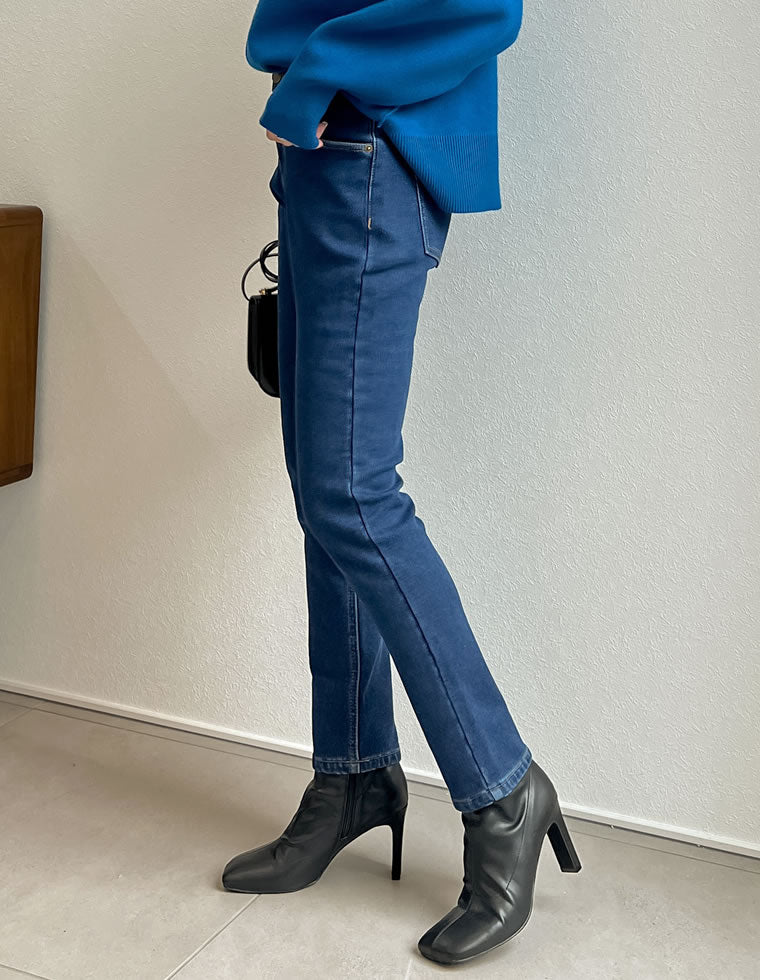 裏フリースストレッチスキニーデニムパンツ