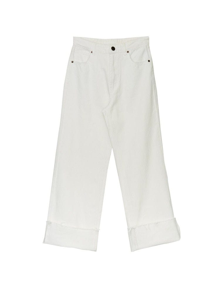 コットンロールアップデニムパンツ