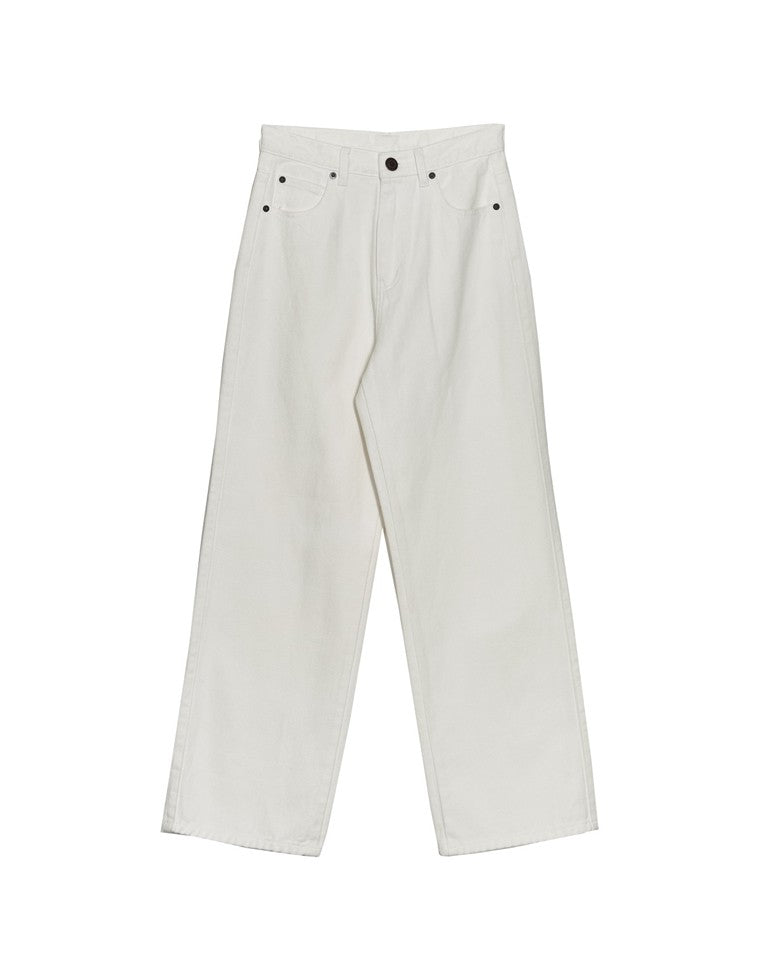 コットンデニムバギーパンツ