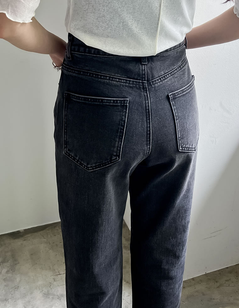 コットンデニムバギーパンツ