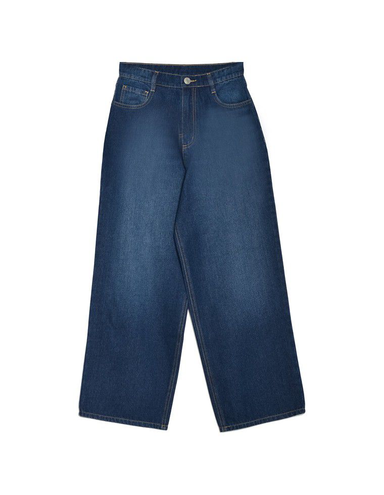 コットンデニムルーズワイドパンツ