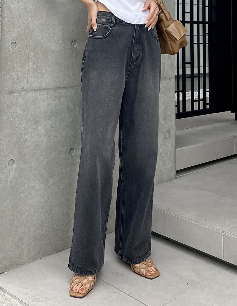 コットンデニムルーズワイドパンツ