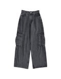 コットンデニムサイドポケットカーゴパンツ