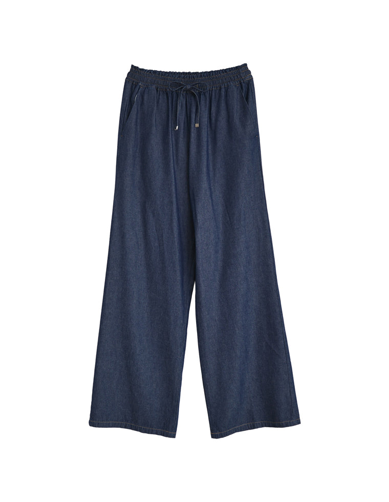 冷感デニムイージーパンツ