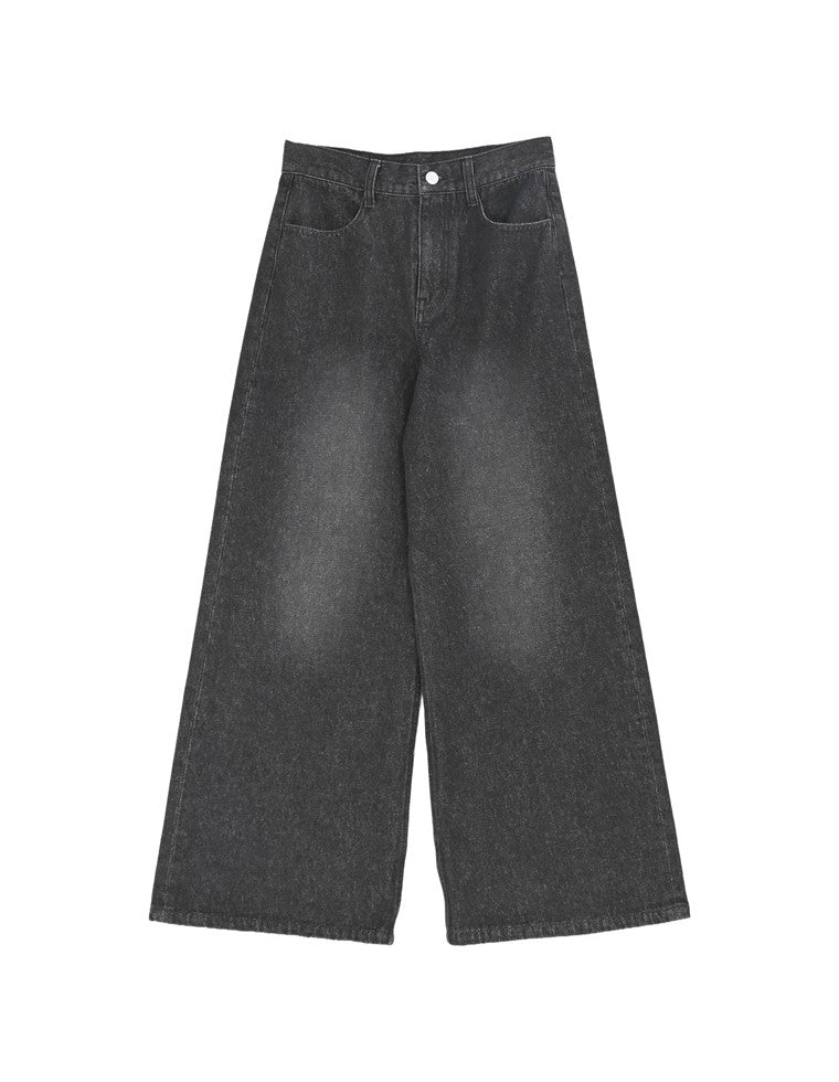 コットンデニムバギーパンツ