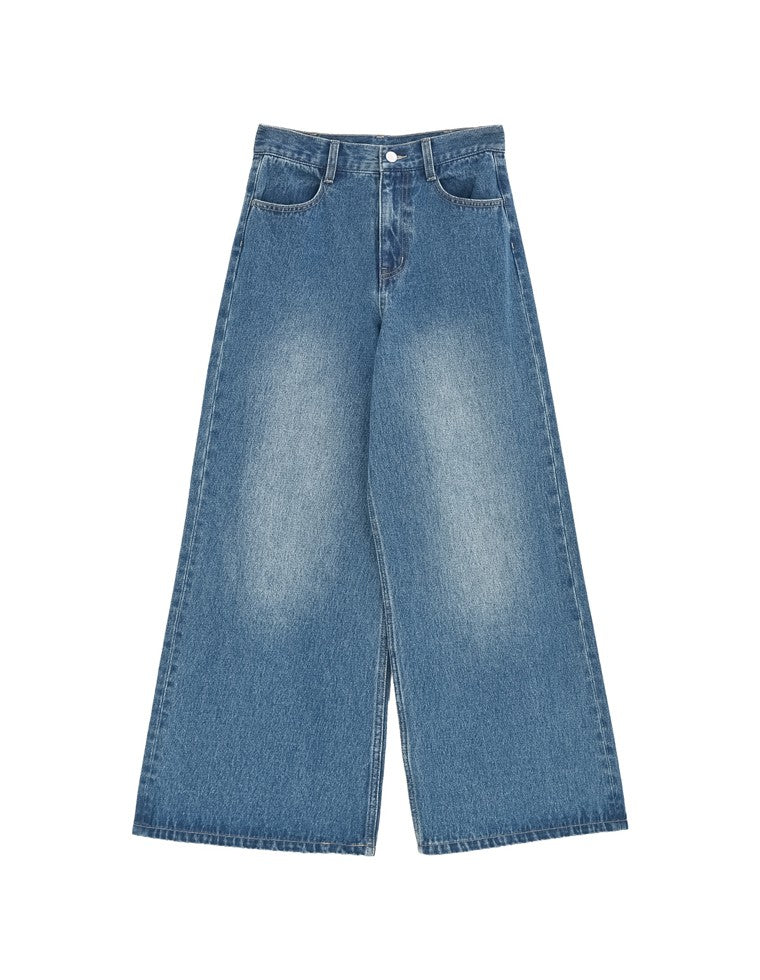 コットンデニムバギーパンツ